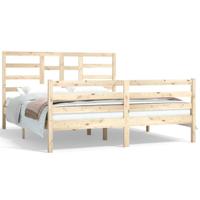 Bedframe zonder matras massief hout 160x200 cm - thumbnail