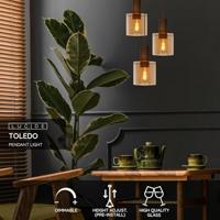 Lucide TOLEDO - Hanglamp - 3xE27 - Amber - thumbnail