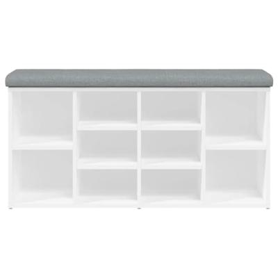 Schoenenbank 102x32x50 cm bewerkt hout wit Schoenenbank 102x32x50 cm bewerkt hout wit