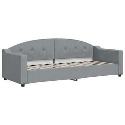 Slaapbank met onderschuifbed 80x200 cm stof lichtgrijs