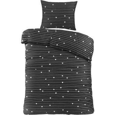 Dekbedovertrek Milou - zwart/wit - 140x220 cm