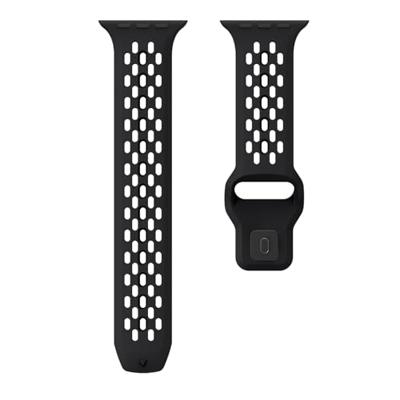 By Qubix - Ultimate Sport Edition bandje - Zwart - Compatible met Apple Watch 44mm / 45mm / 46mm / 49mm - Compatible Apple watch bandjes