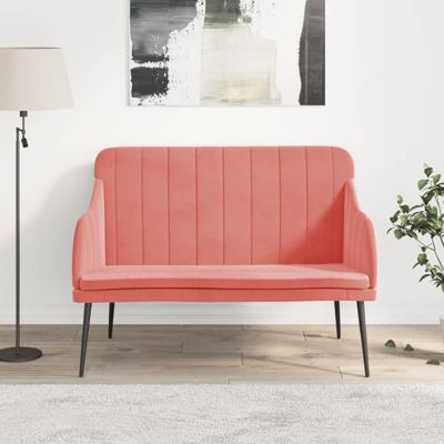 Bankje 110x76x80 cm fluweel roze Bankje 110x76x80 cm fluweel roze