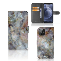 iPhone 12 | 12 Pro (6.1") | Bookcase | Marmer Grijs - thumbnail