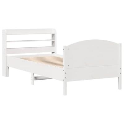 Bedframe zonder matras massief grenenhout wit 90x200 cm