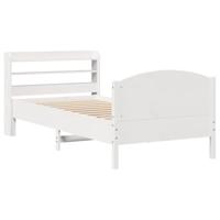 Bedframe zonder matras massief grenenhout wit 90x200 cm - thumbnail