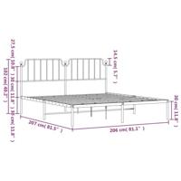 Bedframe met hoofdbord metaal wit 200x200 cm - thumbnail