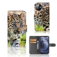 Apple iPhone 12 Mini | Telefoonhoesje | Met pasjeshouder | Baby Luipaard - thumbnail