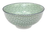 Keramieken Kom - Mixed Bowls - Groene Bloemenpatroon - 250ml - 11.3 x 5.2 cm - thumbnail