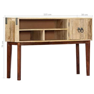 Wandtafel 115x30x76 cm massief ruw mangohout