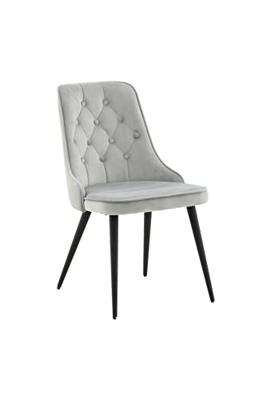 Nohr Eetkamerstoel 'Damar' Velvet, kleur Lichtgrijs