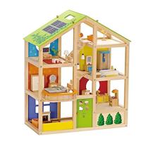 Hape houten 4 seizoenen poppenhuis met meubels - thumbnail