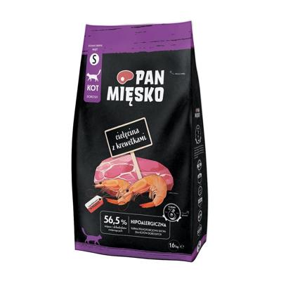 PAN MIĘSKO Veal with shrimps S - droog kattenvoer - 1,6kg