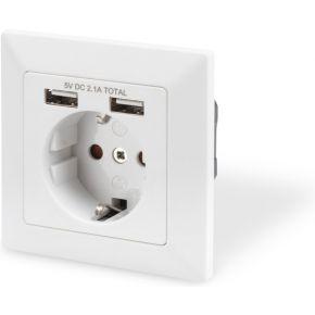 Digitus DA-70613 Stopcontact (onderbouw) Met USB Wit Digitus DA-70613 Stopcontact (onderbouw) Met USB Wit