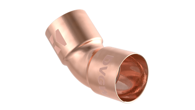 Kirchhoff Koperbocht 45°, blank, 22 mm, 2 sockets (5041) - 989114017