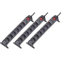 Renkforce RF-3187672 Overspanningsveilige stekkerdoos 6-voudig Zwart Randaarde stekker 3 stuk(s) - thumbnail