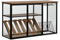 Flessenrek Home ESPRIT Zwart Natuurlijk Hout Metaal Kristal 102 x 32 x 60 cm - thumbnail