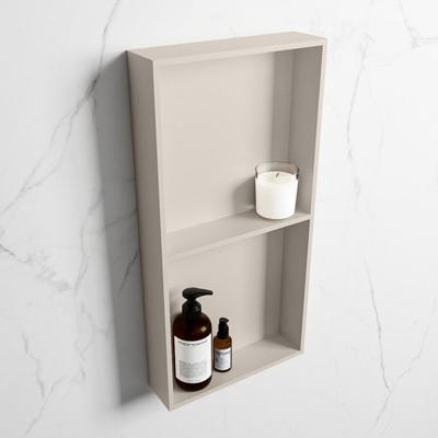 MONDIAZ EASY Nis 59,5x29,5cm in solid surface kleur Linen | Linen. 2 vakken geschikt voor in- of opbouw MONDIAZ EASY Nis 59,5x29,5cm in solid surface kleur Linen | Linen. 2 vakken geschikt voor in- of opbouw