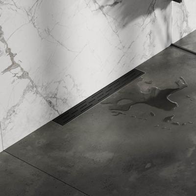 Douchegoot met standaard rooster en wandmontage - 7x60 zwart