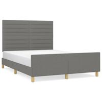Bedframe zonder matras stof donkergrijs 140x190 cm - thumbnail