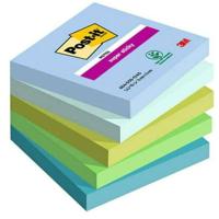 Post-it Super Sticky notes Boost, 90 vel, ft 76 x 76 mm, geassorteerde kleuren, pak van 5 blokken - thumbnail