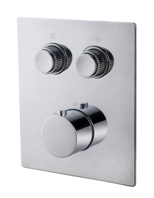 Wiesbaden Afbouwdeel Inbouwthermostaat Caral Klik Pro 2-weg Chroom