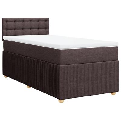 Boxspring met matras stof donkerbruin 90x200 cm - thumbnail