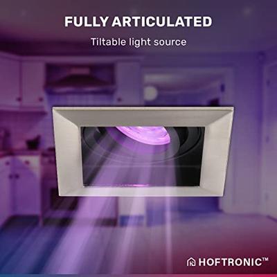 Set van 3 Durham smart inbouwspots vierkant - Wifi + Bluetooth - RGBWW - GU10 - Kantelbaar - Google Home, Amazon Alexa en Siri - IP20 voor binnen - RVS - Verzonken Set van 3 Durham smart inbouwspots vierkant - Wifi + Bluetooth - RGBWW - GU10 - Kantelbaar - Google Home, Amazon Alexa en Siri - IP20 voor binnen - RVS - Verzonken