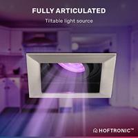 Set van 3 Durham smart inbouwspots vierkant - Wifi + Bluetooth - RGBWW - GU10 - Kantelbaar - Google Home, Amazon Alexa en Siri - IP20 voor binnen - RVS - Verzonken - thumbnail