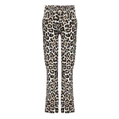 Geisha winter wide broek meisjes - zwart/zand - AOP luipaard