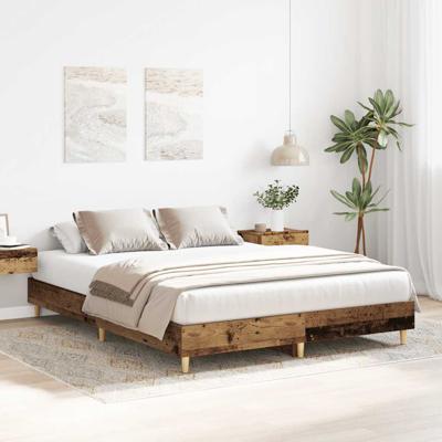 Bedframe zonder matras 150x200 cm spaanplaat bewerkt hout