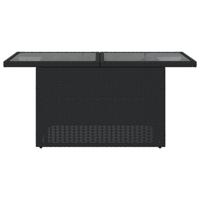 Tuintafel met glazen blad 100x55x73 cm poly rattan zwart - thumbnail