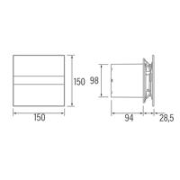 Badkamer Ventilator Cata E-100 GST Timer 100 mm 8W Zilver - thumbnail