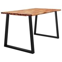 Eettafel met natuurlijke rand 140x80x75 cm massief acaciahout - thumbnail