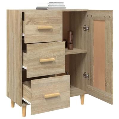 Dressoir 69,5x34x90 cm bewerkt hout sonoma eikenkleurig