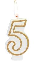 Cijferkaars &apos;5&apos; Wit Goud Chique (9cm) - thumbnail