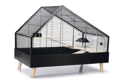 Beeztees ayaz - knaagdierkooi - metaal - houten poten - zwart - 78x48x61 cm Beeztees ayaz - knaagdierkooi - metaal - houten poten - zwart - 78x48x61 cm