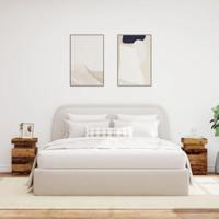 Nachtkastjes 2 st met LED 35x39x55 cm hout oud houtkleurig - thumbnail