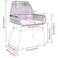 Tuinstoelen 2 st met kussens poly rattan bruin - thumbnail