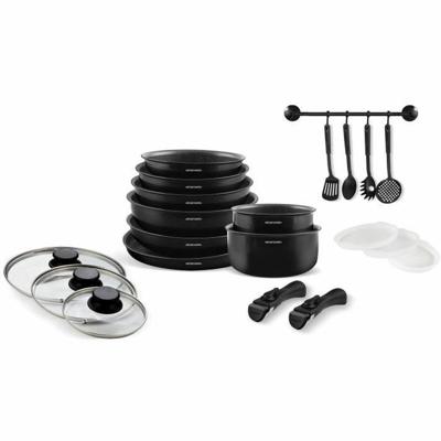 Inductiekookset - Arthur Martin - AM558 - Aluminium - 20-delig - Afneembare handgreep - Alle kookplaten inclusief inductie Inductiekookset - Arthur Martin - AM558 - Aluminium - 20-delig - Afneembare handgreep - Alle kookplaten inclusief inductie