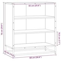 Dressoir 68x35x76 cm bewerkt hout en metaal sonoma eikenkleur - thumbnail