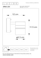 Lucide ARNE-LED - Wandspot / Wandlamp Binnen/Buiten - Ø 6,3 cm - LED - GU10 - 1x5W 2700K - IP44 - Zwart - thumbnail