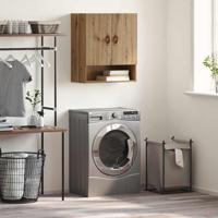 Wandkast artisanaal eikenkleurig 60 x 31 x 70 cm Bewerkt hout - thumbnail