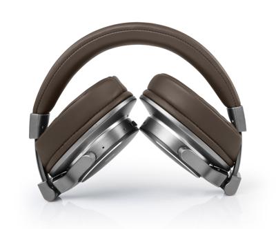 Muse M-278 BT Bluetooth hoofdtelefoon, over-ear, draadloos afspelen tot 12 uur, opvouwbaar, geïntegreerde headset, grijs/bruin