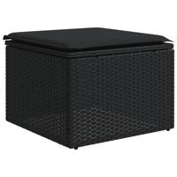 6-delige Loungeset met kussens poly rattan zwart - thumbnail