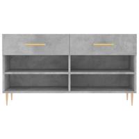 VidaXL Schoenenbank 102x35x55 cm bewerkt hout betongrijs - thumbnail