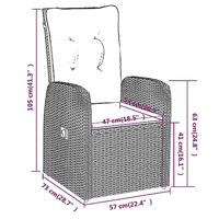 5-delige Tuinset met kussens zwart - thumbnail