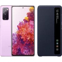Samsung Galaxy S20 FE 128GB Paars 4G + Clear View Book Case Blauw - thumbnail