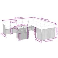11-delige Tuinset met kussens poly rattan beige - thumbnail