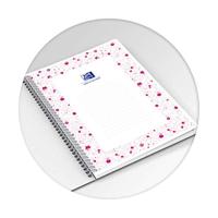 Oxford Floral softcover spiraalschrift, ft B5, 60 vel, geruit 5 mm, 3 geassorteerde designs - thumbnail